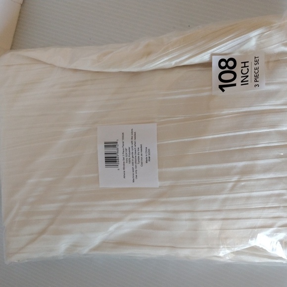 Athen Rod Pocket Pair of Curtain Panel with Scarf Valance Set of 3 Ivory… - Picture 4 of 6